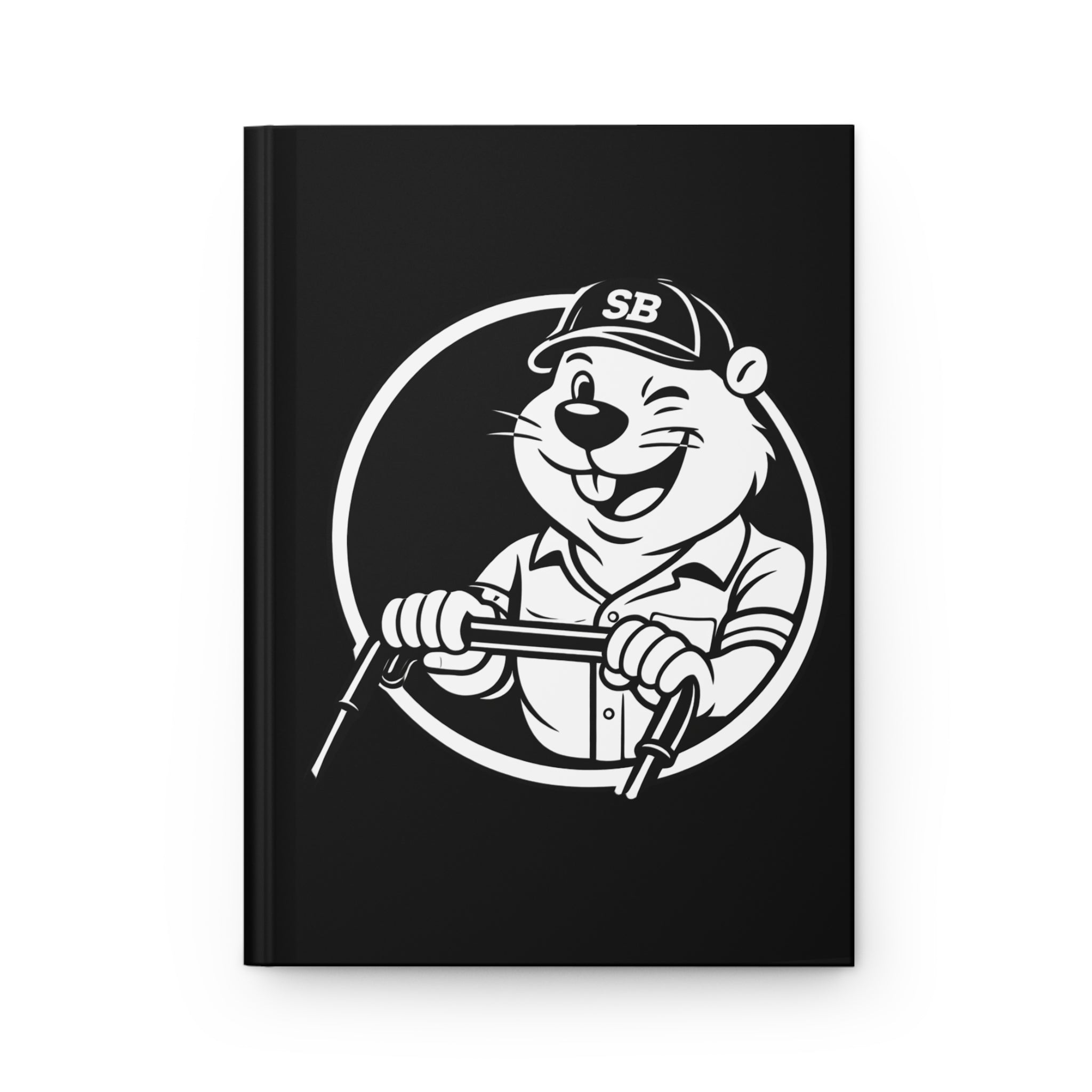 Swanky Beaver Hardcover Journal — Mowing Mascot Notebook