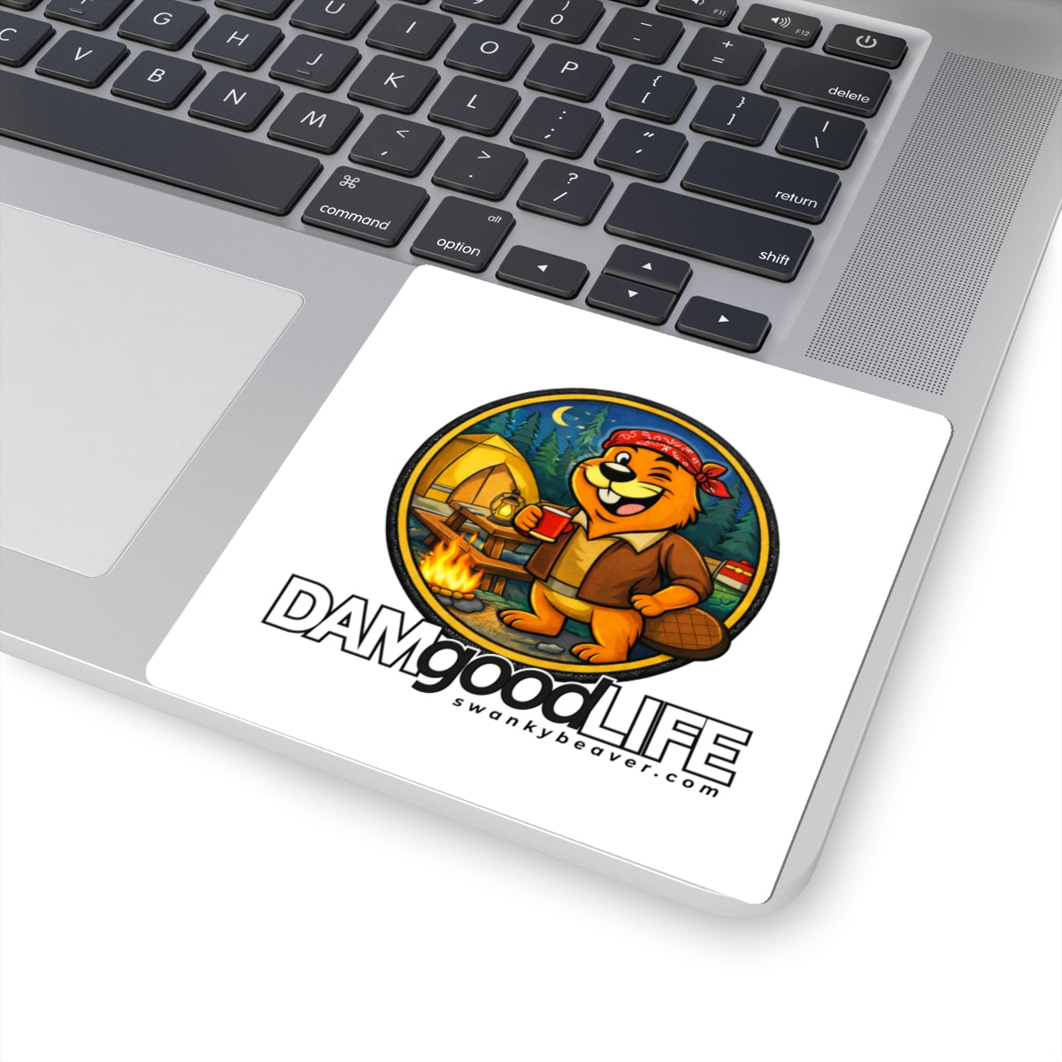 DAMgoodLIFE Camping Beaver Sticker — Camping Vinyl Kiss-Cut