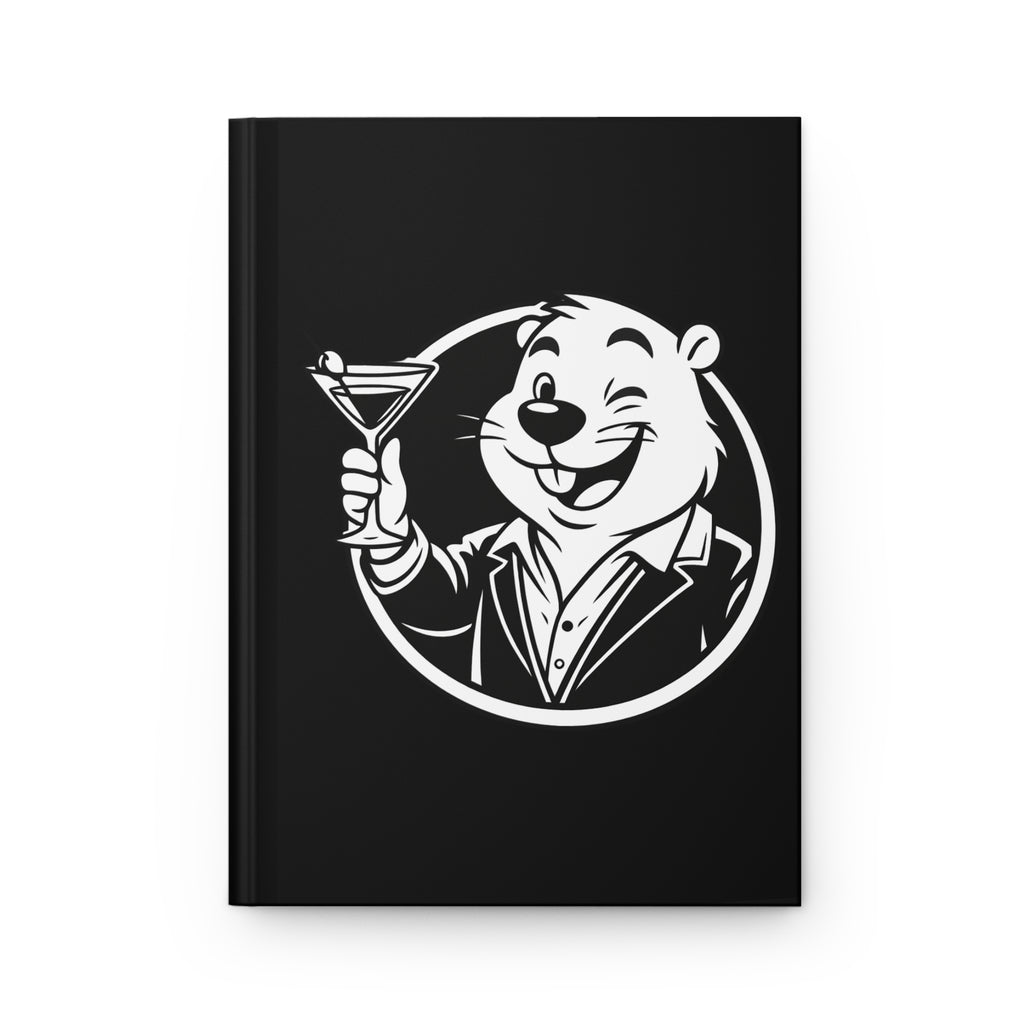 Swanky Beaver Hardcover Journal — Cocktail Toast Mascot Notebook