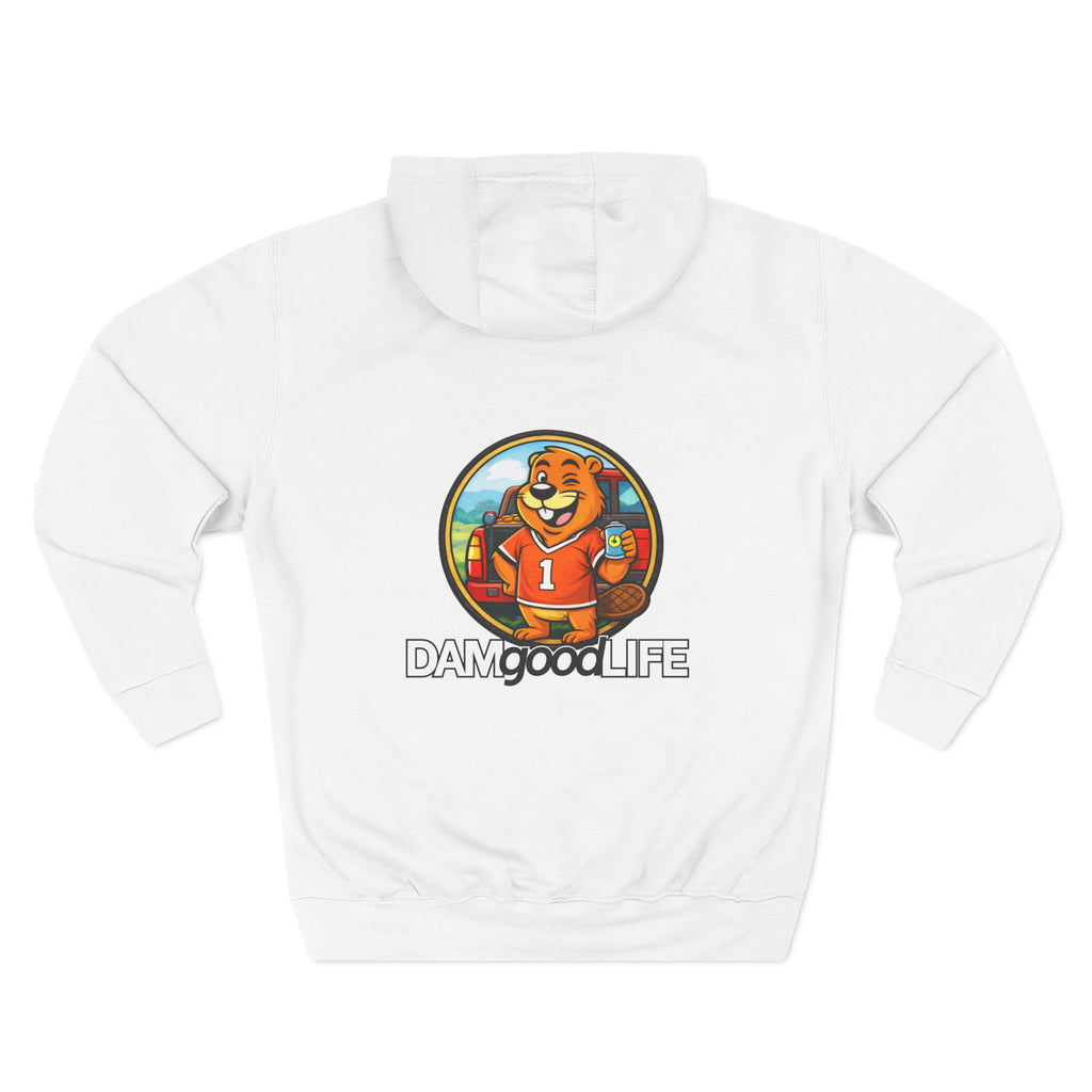 Hoodie "DAMgoodLIFE" Tailgating — Cozy Graphic Pullover with Swanky Beaver
