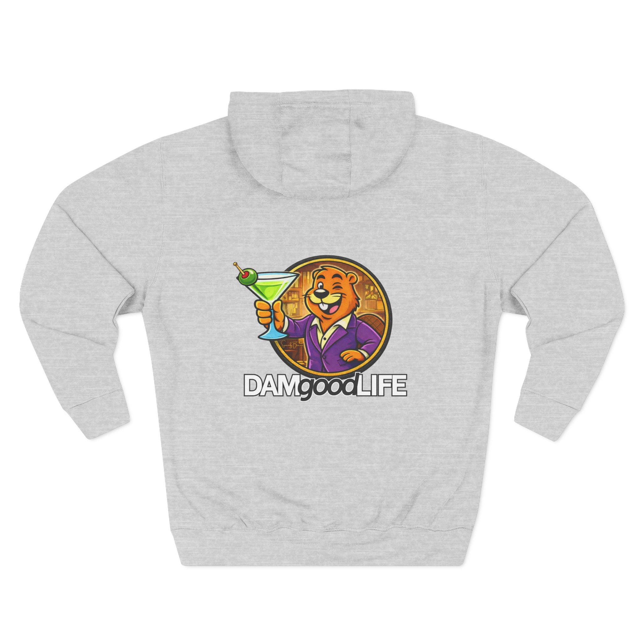 Hoodie "DAMgoodLIFE" Martini — Cozy Graphic Pullover with Swanky Beaver