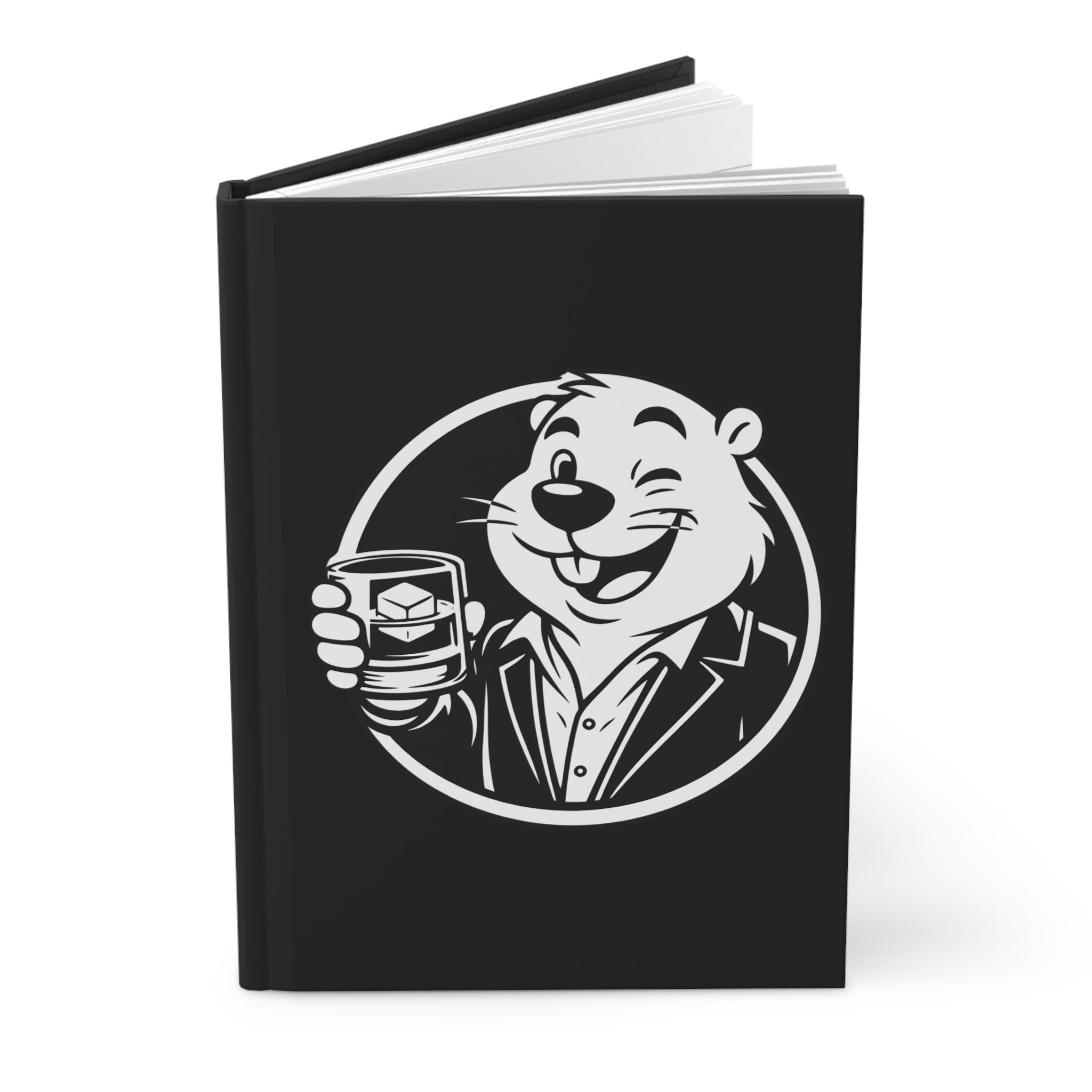 Swanky Beaver Hardcover Journal — Rocks Mascot Notebook