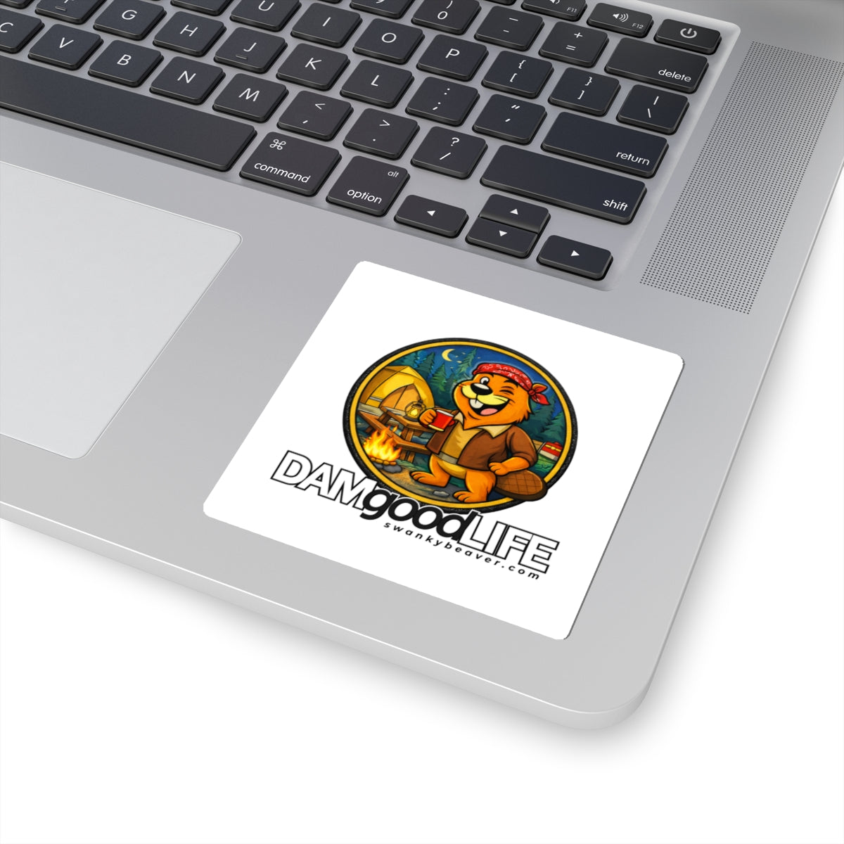 DAMgoodLIFE Camping Beaver Sticker — Camping Vinyl Kiss-Cut