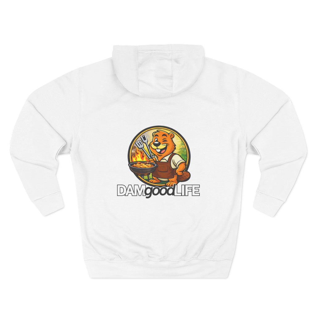 Hoodie "DAMgoodLIFE" Grilling — Cozy Graphic Pullover with Swanky Beaver