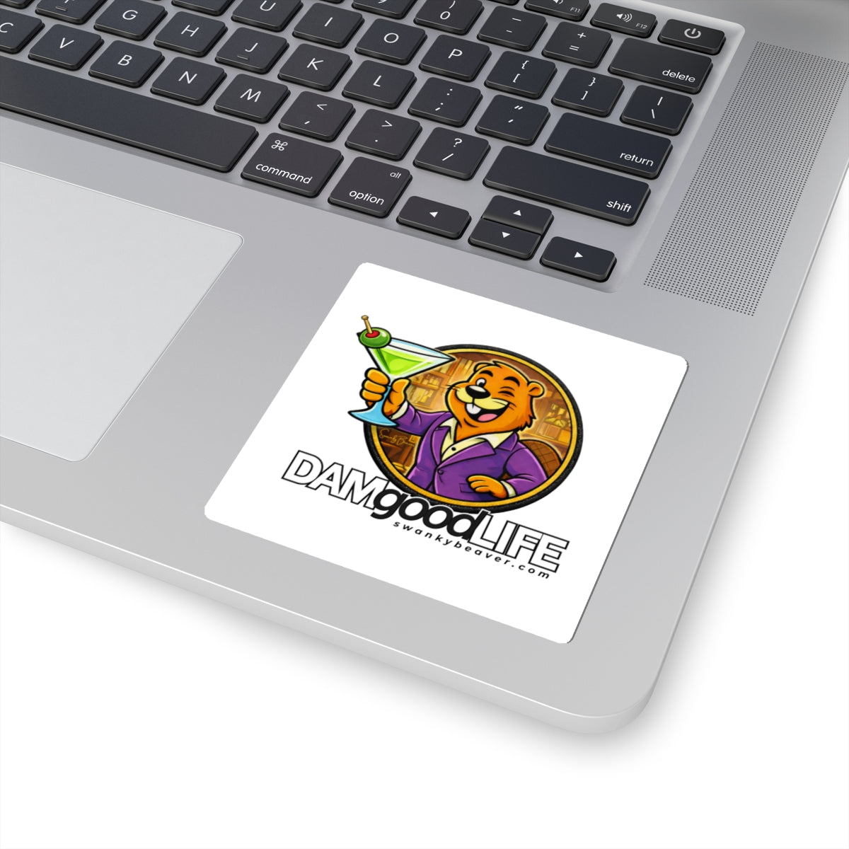 DAMgoodLIFE Martini Beaver Sticker — Martini Vinyl Kiss-Cut