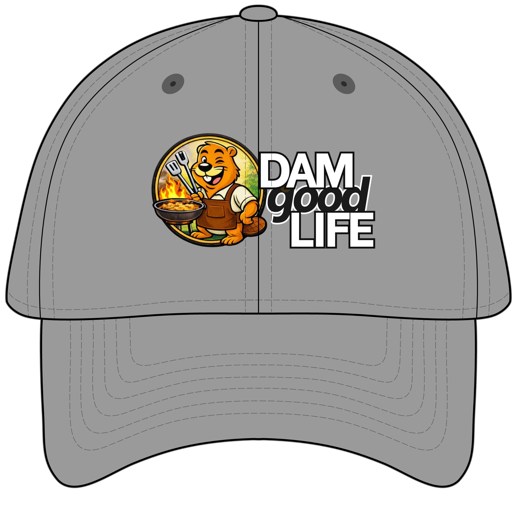 Baseball Cap Grilling Swanky Beaver — "DAMgoodLIFE" & Outdoors Hat