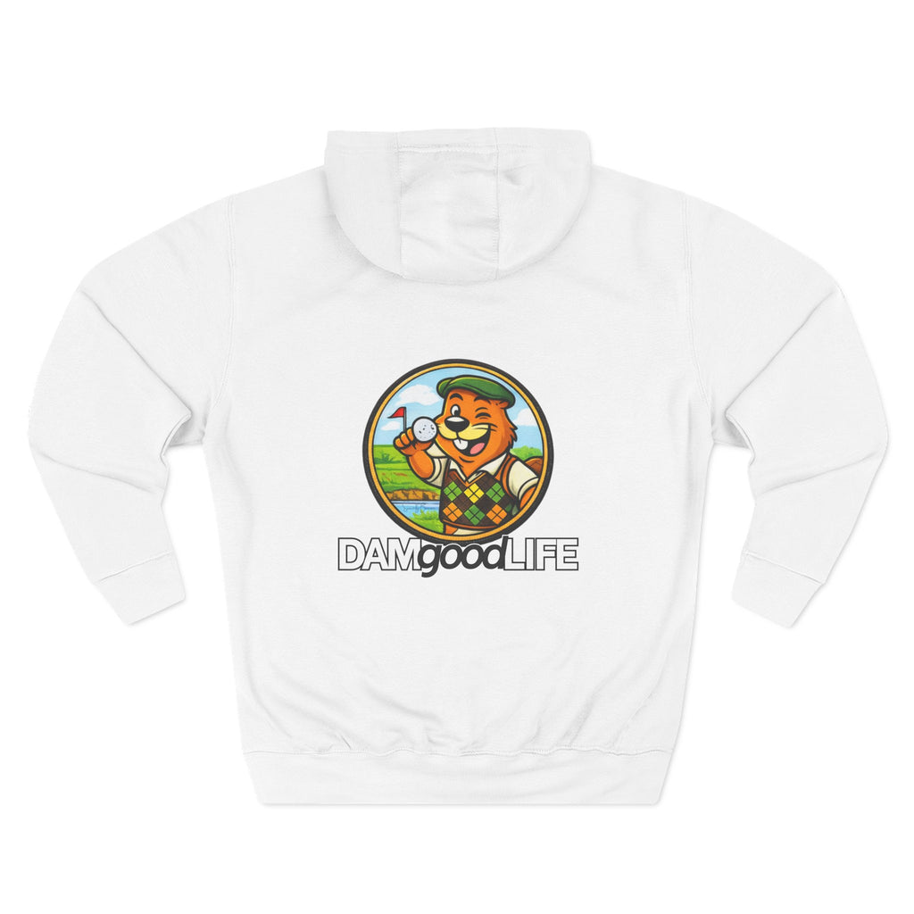 Hoodie "DAMgoodLIFE" Golfing — Cozy Graphic Pullover with Swanky Beaver