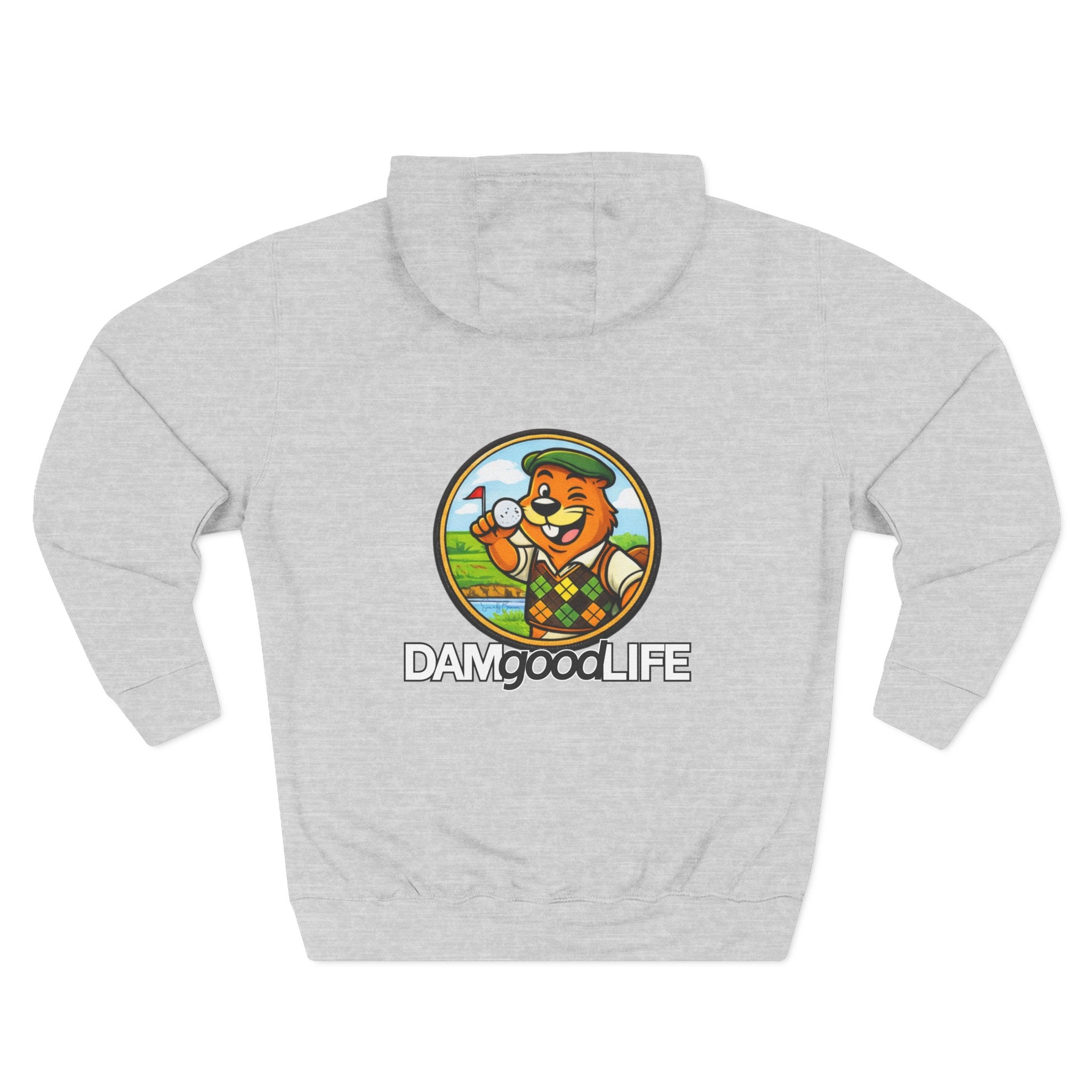 Hoodie "DAMgoodLIFE" Golfing — Cozy Graphic Pullover with Swanky Beaver