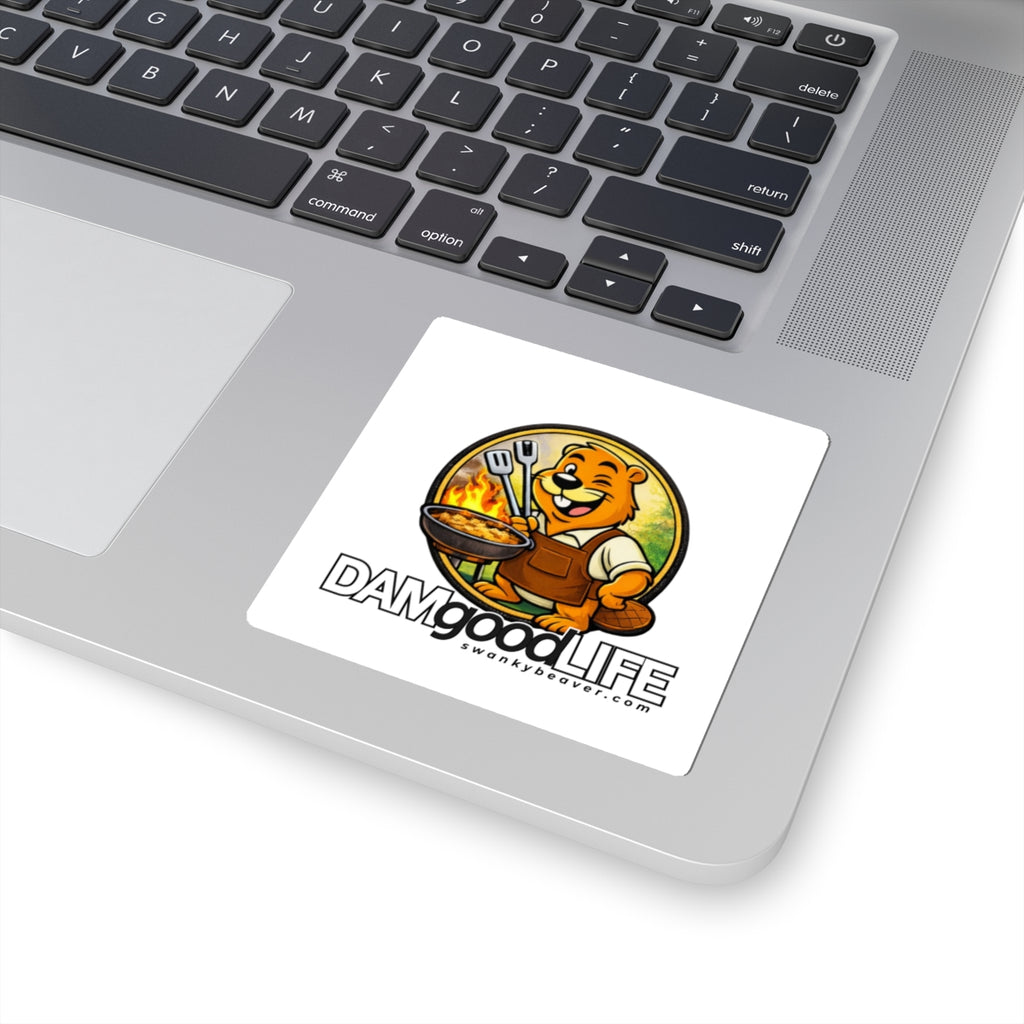 DAMgoodLIFE Grilling Beaver Sticker — Grilling Vinyl Kiss-Cut
