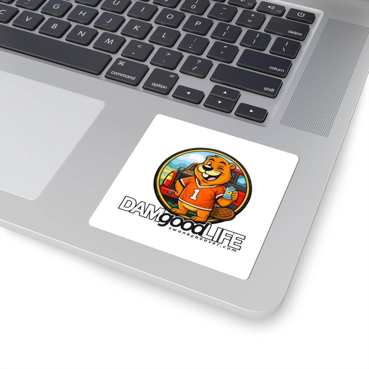 DAMgoodLIFE Tailgate Beaver Sticker — Tailgate Vinyl Kiss-Cut