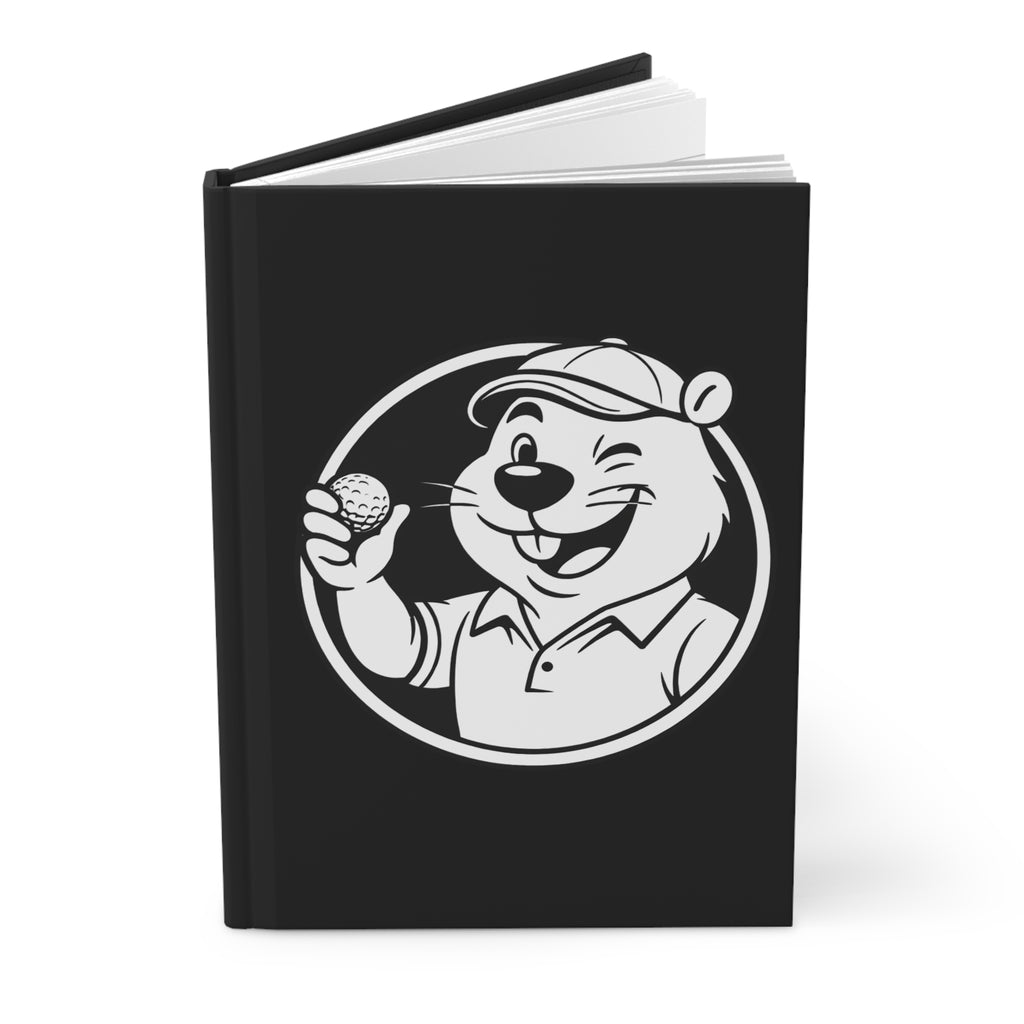 Swanky Beaver Hardcover Journal — Golfing Mascot Notebook