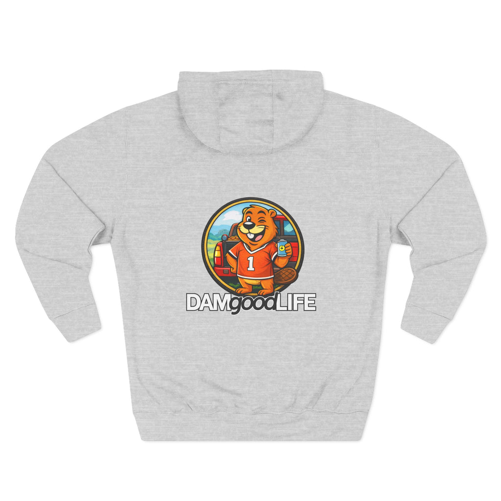 Hoodie "DAMgoodLIFE" Tailgating — Cozy Graphic Pullover with Swanky Beaver
