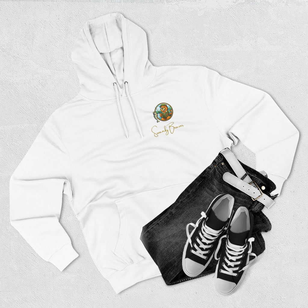 Hoodie "DAMgoodLIFE" Fishing — Cozy Graphic Pullover with Swanky Beaver