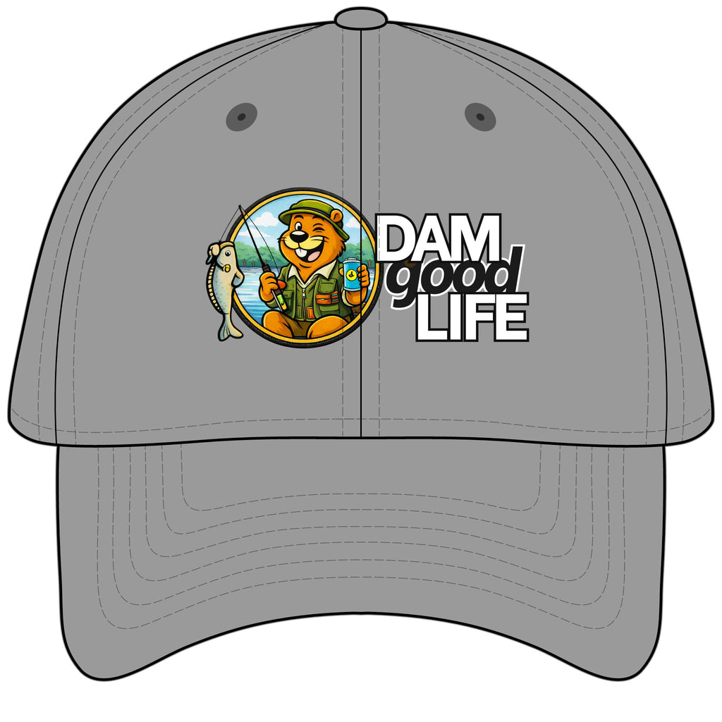 Baseball Cap Fishing Swanky Beaver — "Dam Good Life" & Outdoors Hat