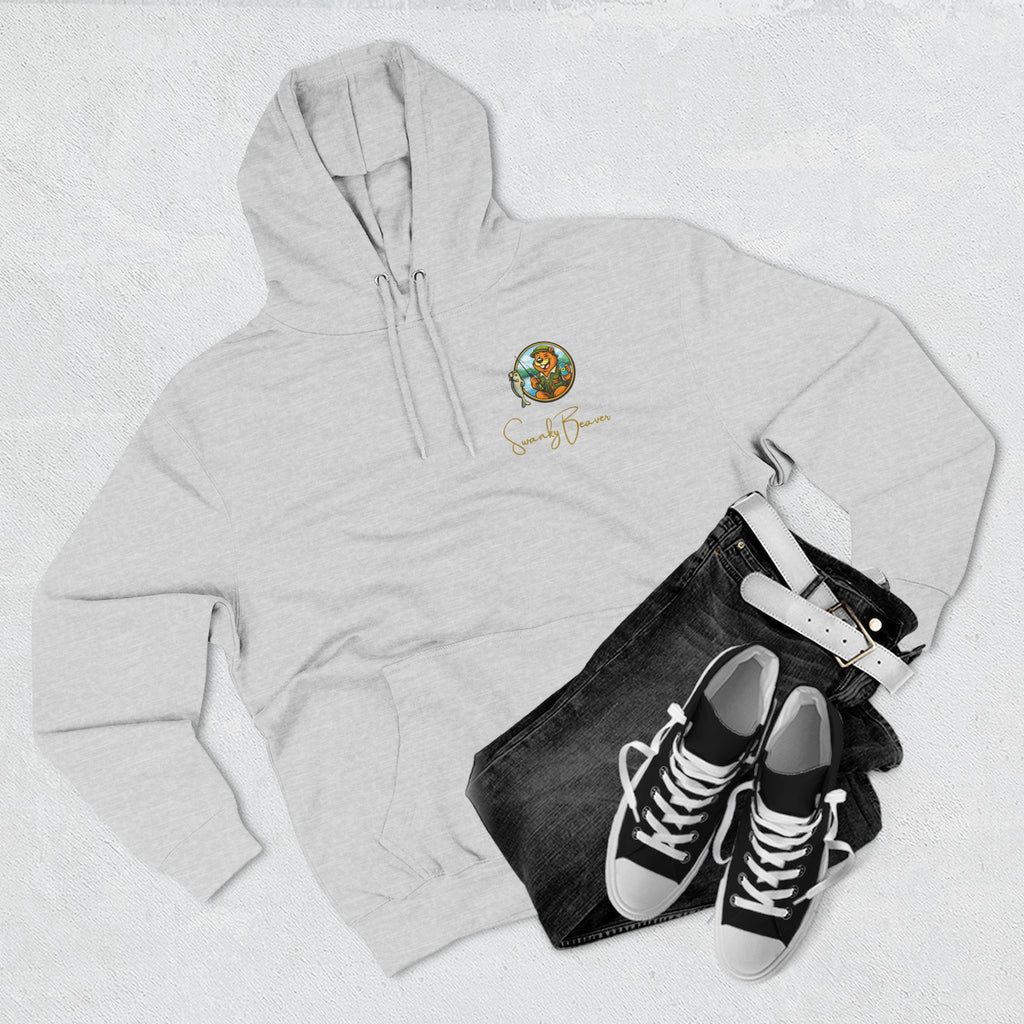 Hoodie "DAMgoodLIFE" Fishing — Cozy Graphic Pullover with Swanky Beaver