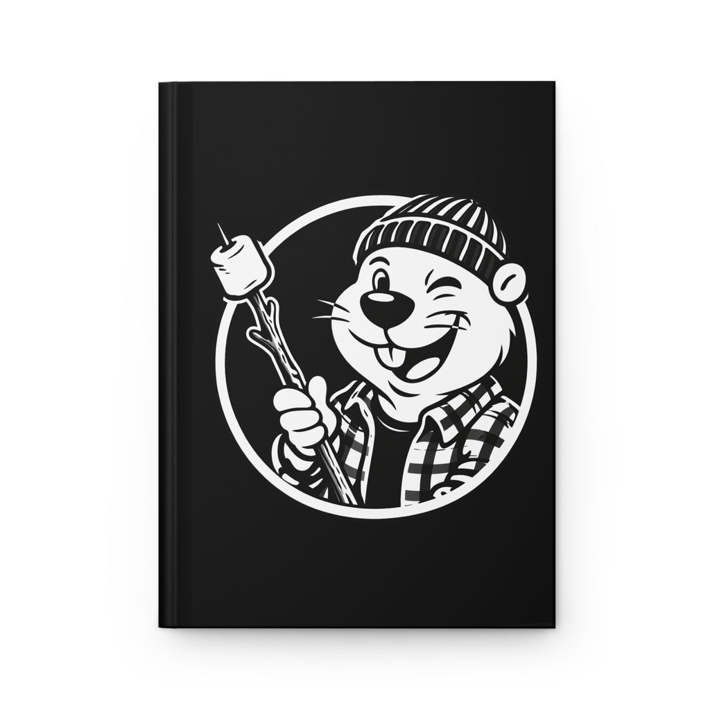 Swanky Beaver Hardcover Journal — Camping Mascot Notebook