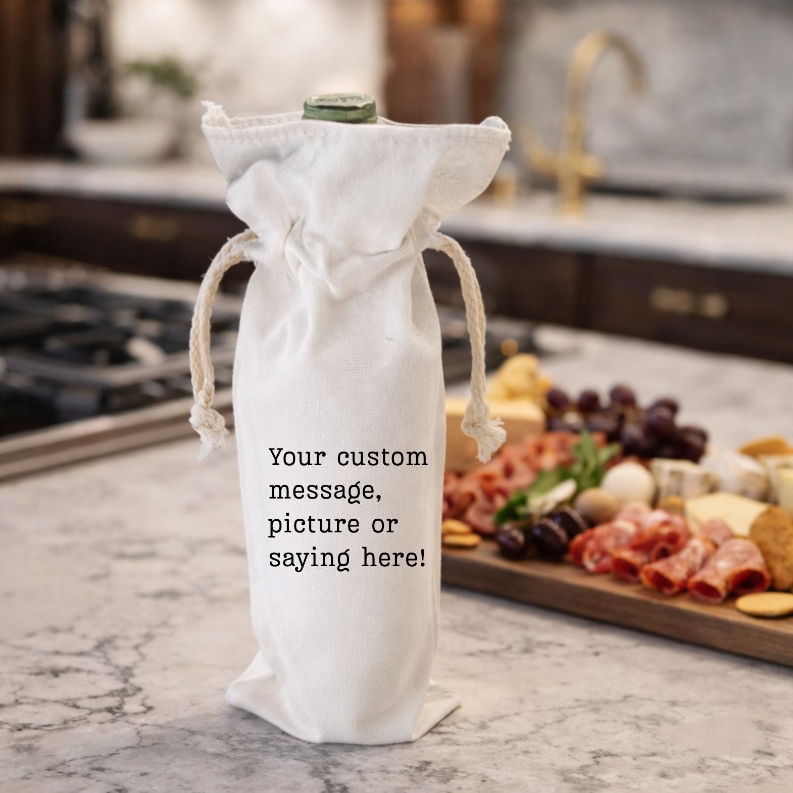 Customizable Canvas Bottle Bag