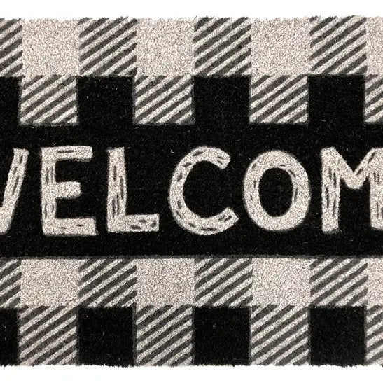 Coir Doormat - Checkered Welcome