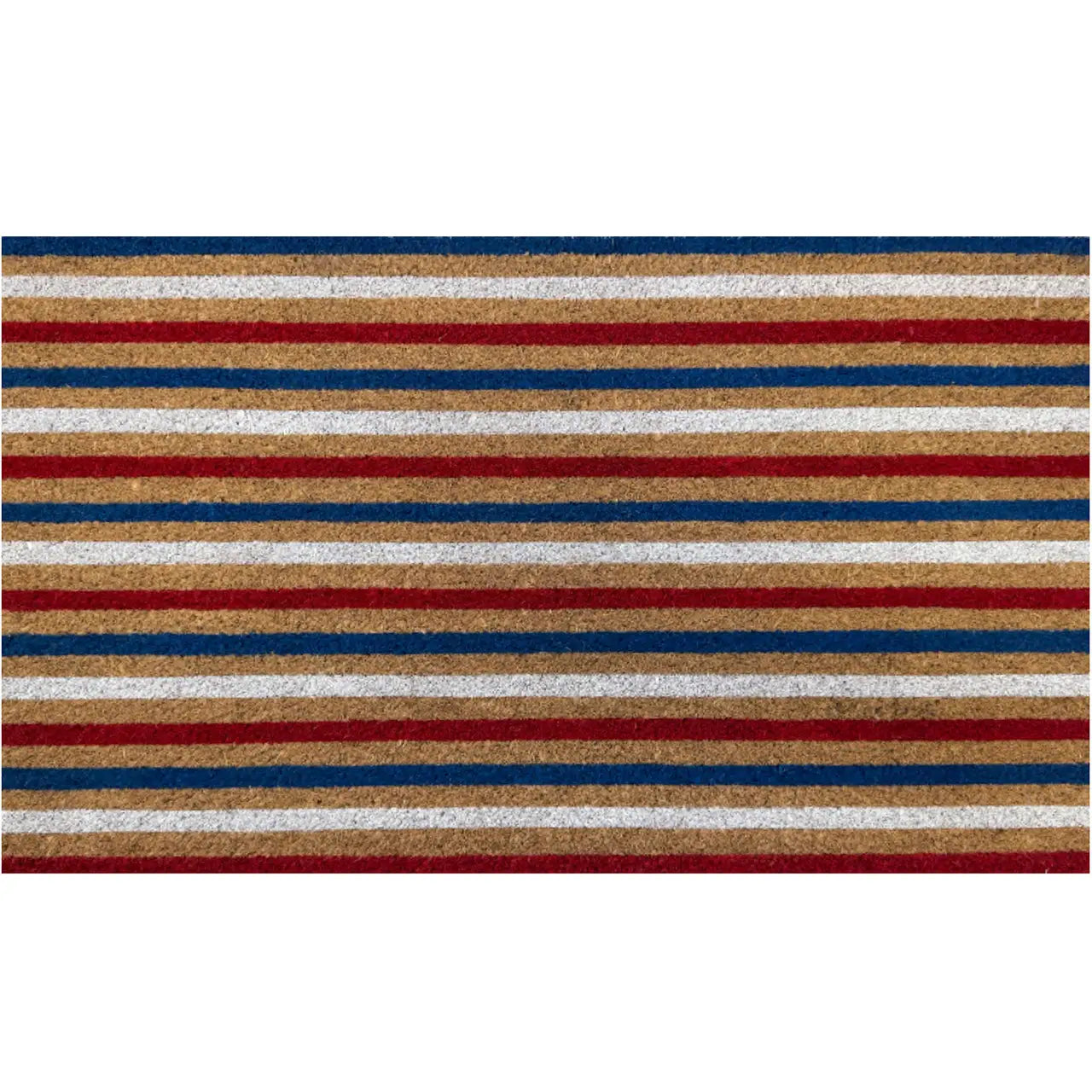 Coir Doormat - Stripes (red, white, blue)
