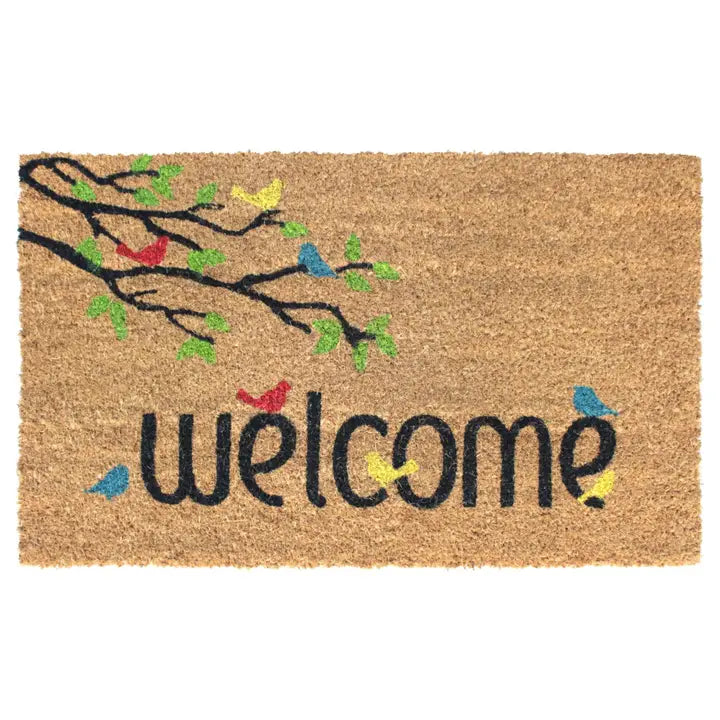 Coir Doormat - Welcome Birds